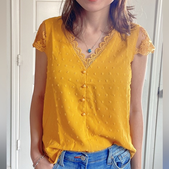 019 Boho Swiss Dot puff sleeve Floral Lace Blouse - Picture 5 of 15